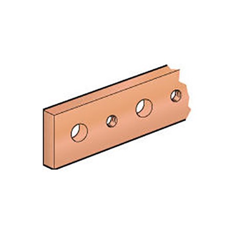 Barre de cuivre plate - Trous taraudés 25x5mm - 330A - 1750mm