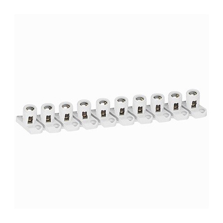 Barrette de connexion - 10 bornes - 2x10mm2 - Pas 19,5mm