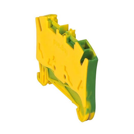 Bloc de jonction conducteur de protection Viking 3 - Pas 6mm - 1 jonction - 1 Entrée/1 Sortie - Vert/jaune