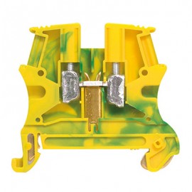 Bloc de jonction conducteur de protection Viking 3 - Pas 10mm - 1 jonction - 1 Entrée/1 Sortie - Vert/jaune