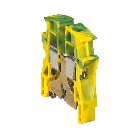 Bloc de jonction conducteur de protection Viking 3 - Pas 12mm - 1 jonction - 1 Entrée/1 Sortie - Vert/jaune
