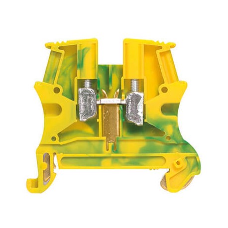 Bloc de jonction conducteur de protection Viking 3 - Pas 8mm - 1 jonction - 1 Entrée/1 Sortie - Vert/jaune
