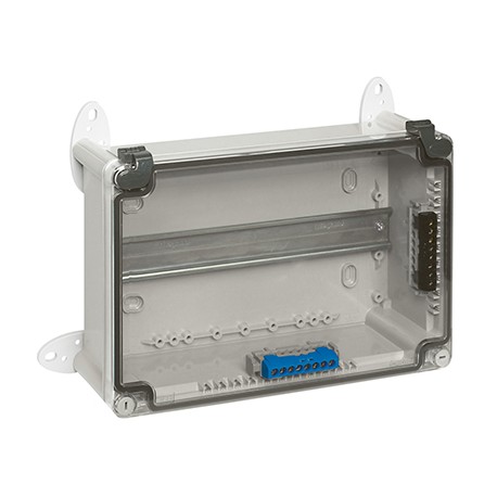 Boîtier industriel IP55 avec porte transparente - 360 x 270 x 124mm - Gris