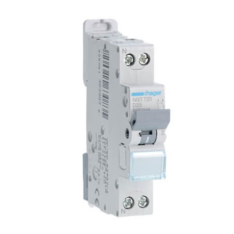 Disjoncteur NGT725 - 1P+N - 25A - 10kA - 230/240V - 50/60 Hz