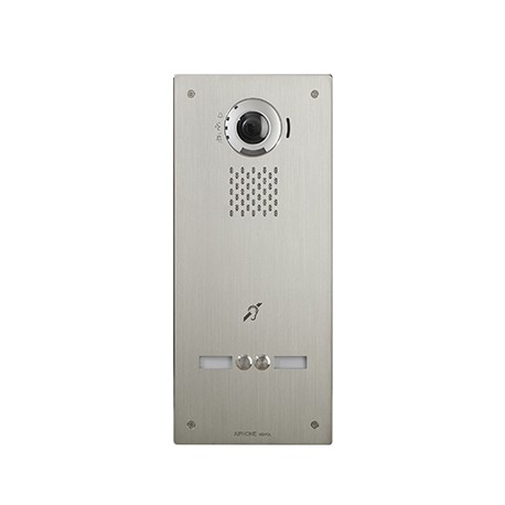 Platine vidéo encastrée IXDVF2L - Synthèse vocale - Boucle magnétique - IP65 - 2 boutons - Façade Inox