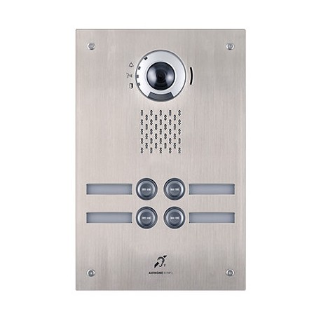 Platine vidéo encastrée IXDVF4L - Synthèse vocale - Boucle magnétique - IP65 - 4 boutons - Façade Inox