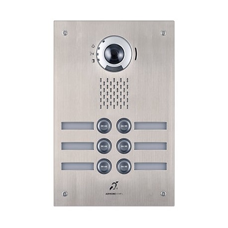 Platine vidéo encastrée IXDVF6L - Synthèse vocale - Boucle magnétique - IP65 - 6 boutons - Façade Inox