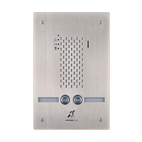 Platine encastrée IXSSA2L - Synthèse vocale - Boucle magnétique - IP65 - 2 boutons d'appel - Façade Inox