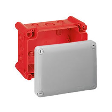 Boîte de dérivation Plexo IP55 - 20 entrées - Pour presse-étoupe - 155 x 110 mm - Gris/rouge
