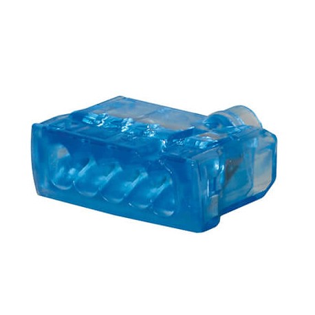 Borne de connexion Nylbloc - Sans vis - 5 entrées - Bleu