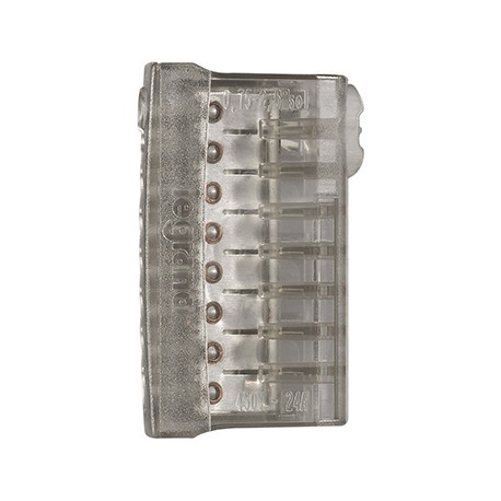 Borne de connexion Nylbloc - Sans vis - 8 entrées - Gris