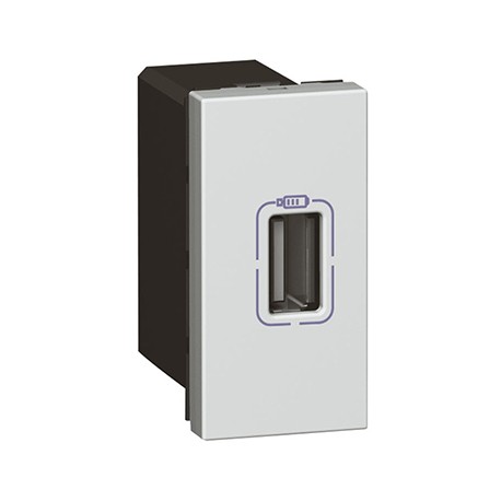 Lot de 10 prises USB type-A Mosaic - 1,1A - 5,5W - 1 module - Alu