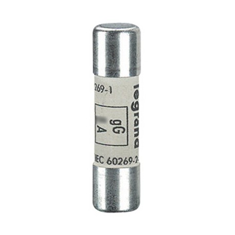 Lot de 10 cartouches industrielles cylindriques - Type gG - 10x38 - 16A - 500V - Sans voyant