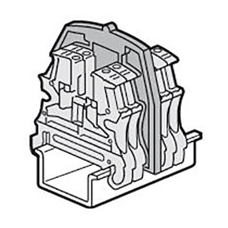 Cloison terminale - Pour bloc de jonction Viking3 - 3 étages - Gris