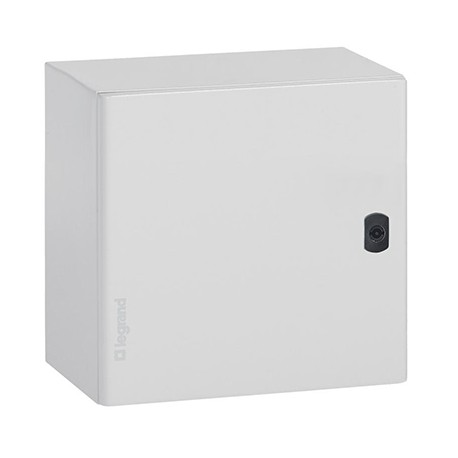Coffret métal Atlantic - Carré - 400x400x200mm - IP66 - Gris clair