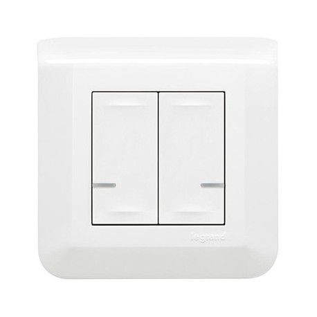 Commande double sans fil pour éclairage, prise connectée ou micromodule - Mosaic with Netatmo - Blanc
