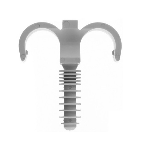 Seau de 100 Ramclip - Fixation pour gaines souples - Nylon - Gris - Ø22mm