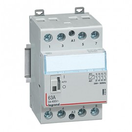 Contacteur de puissance CX³ bobine 230V~ - 4P 250V~ - 63A - contact 4F - Avec manette - 3 modules
