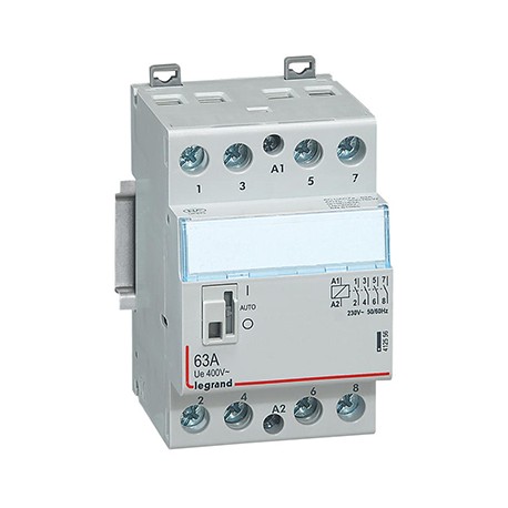 Contacteur de puissance CX³ bobine 230V~ - 4P 250V~ - 63A - contact 4F - Avec manette - 3 modules