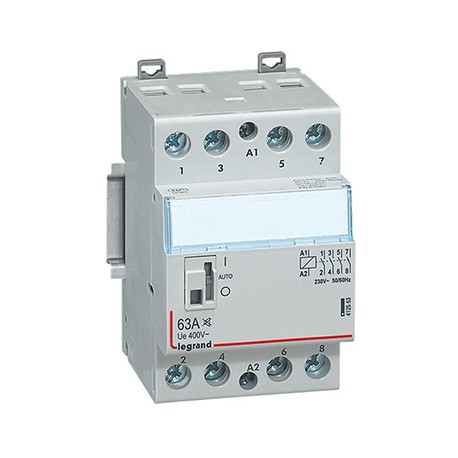 Contacteur de puissance silencieux CX³ bobine 230V~ - 4P 400V~ - 63A - contact 4F - 3 modules