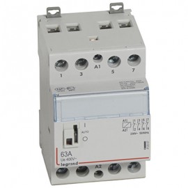 Contacteur de puissance CX³ bobine 230V~ - 4P 250V~ - 63A - contact 4O - Avec manette - 3 modules