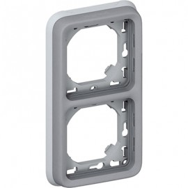 Support de plaque Plexo IP55 - 2 postes verticaux - Gris