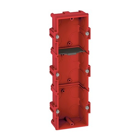 Boîte d'encastrement multiposte Batibox pour maçonnerie - 3 postes 6 à 8 modules - verticale/horizontale -profondeur 40mm