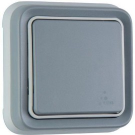 Va et vient Plexo IP55 - Complet encastré - Gris