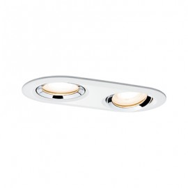 Spot encastré LED Nova orientable - Blanc/chromé  - 2x7W - 2700K - IP65 - Dimmable - Avec ampoule