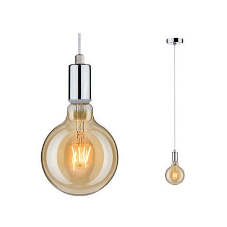 Suspension Larus - E27 - 20W - Chrome - Dimmable - Sans ampoule