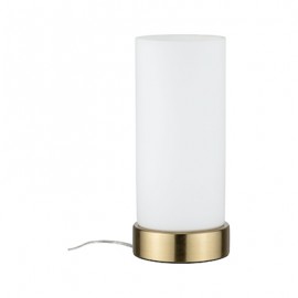 Lampe à poser Pinja - 20W Max - E14 - 230V - Laiton/Opale - Sans ampoule