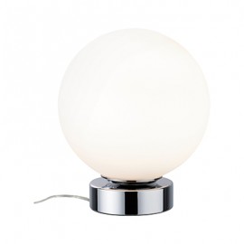 Lampe à poser Aari - 20W Max - E14 - 230V - Chrome/Opale - Sans ampoule