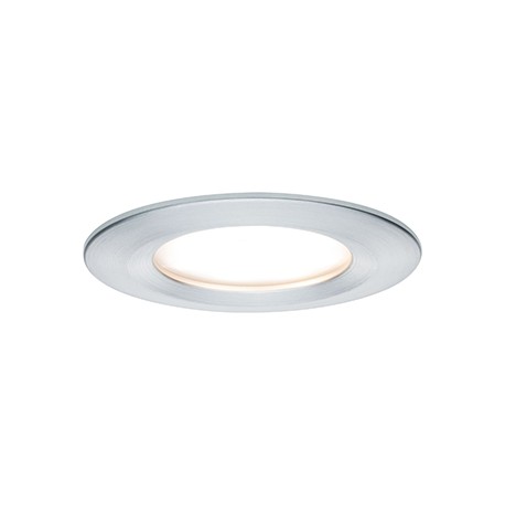 Spot encastré fixe Nova LED Coin Paulmann - Rond - 6W - 2700K - IP44 - Acier brossé