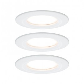 Lot de 3 spots encastrés fixes Nova LED Coin Paulmann - Rond - 3x6W - 2700 - IP44 - Blanc