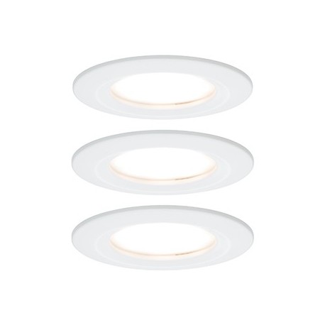 Lot de 3 spots encastrés LED Nova - Blanc - 6,5W - 2700K - IP44 - Avec ampoule