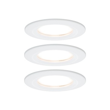 Lot de 3 spots encastrés fixes Nova LED Coin Paulmann - Rond - 3x6W - 2700 - IP44 - Blanc
