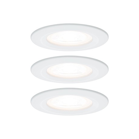 Lot de 3 spots encastrés LED Nova - GU10 - Blanc - 6,5W - 2700K - IP44 - Avec ampoule