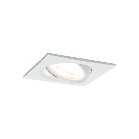 Spot encastré LED Nova - Carré - GU10 - Blanc - 6,5W - 2700K - IP23 - Avec ampoule