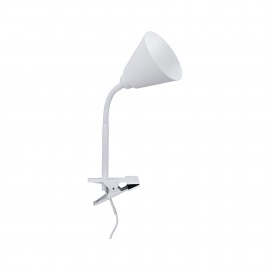 Spot pince Vitis avec bras flexible - E14 - 20W - Blanc