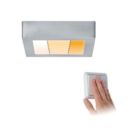 Plafonnier LED Carpo - 10,2W - 170x170mm - Carré - Chrome mat - Dimmable