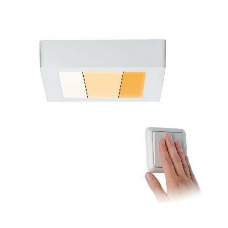 Plafonnier LED Carpo - 15W - 225x225mm - Carré - Blanc dépoli - Dimmable
