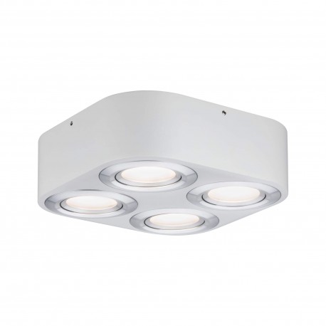 Plafonnier LED Argun 4 flammes- 19.2W - 3000K - Blanc Alu brossé - Dimmable