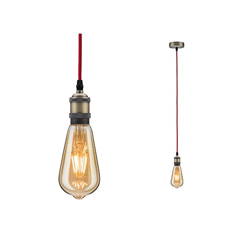 Suspension Eldar - E27 - 20W - Rouge/bruni - Dimmable - Sans ampoule