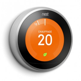 Learning thermostat connecté - Wifi - LCD - Inox