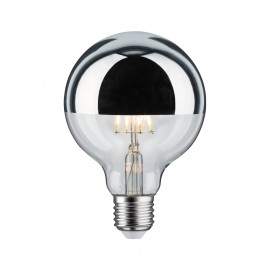  LED Globe avec calotte argentée - ø95 - E27 - 4.8W - 2700K - Non dimmable