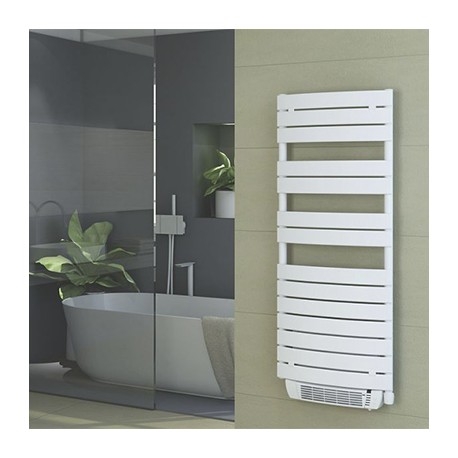 Sèche-serviettes série Aube - Electrique - Avec soufflerie - 700+1000W - Blanc