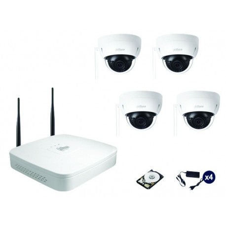 Kit de vidéosurveillance IP - 4 dômes 3MP - Wi-Fi 