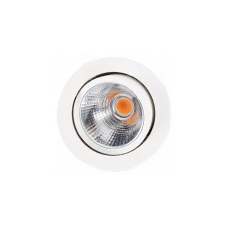 Spot encastré LED 14W rond orientable blanc mat