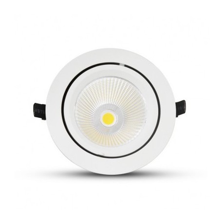 Spot encastré escargot orientable LED - 60W - Rond - Blanc - Avec ampoule