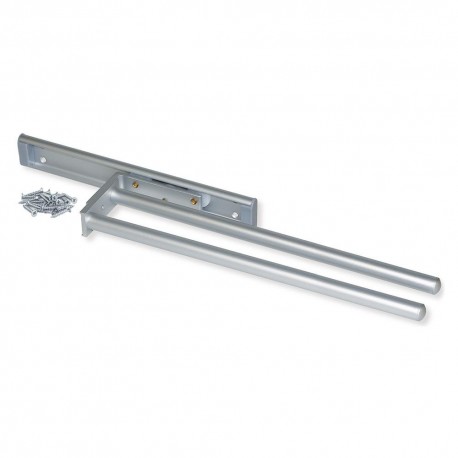 Porte-serviettes extensible - 2 bras - 440 mm - Aluminium - Anodisé mat